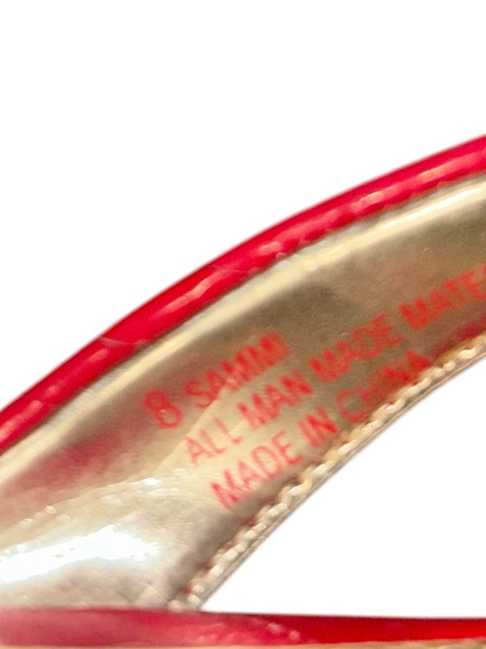 Report Red Slip-On Thong Sandals with Gold Insole - Picture 5 of 7